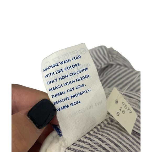 Vintage Polly Flinders Girls Dress Size 4T Gray Striped Smocked Puff Sleeve NWT - Picture 5 of 8